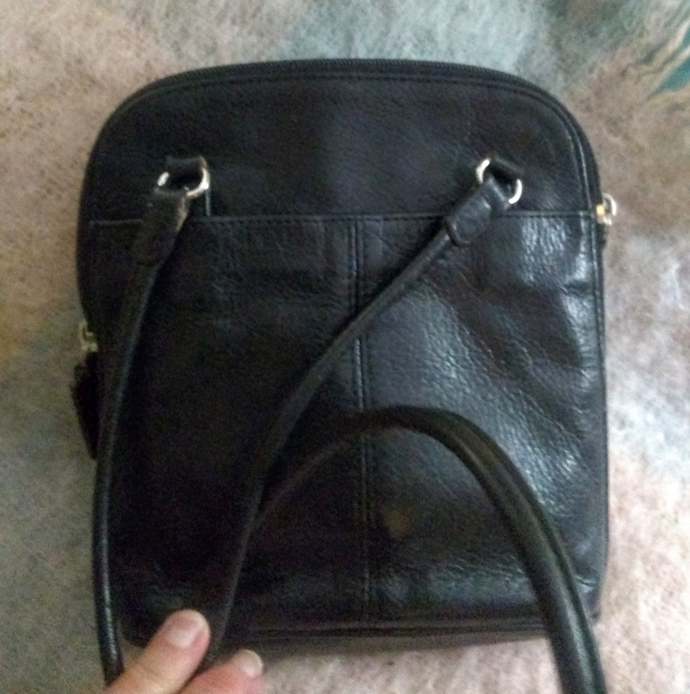 Fossil double zip black crossbody